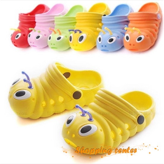 Sandal Selop Desain Kartun Hewan Ulat Bulu Bahan Eva Untuk Anak