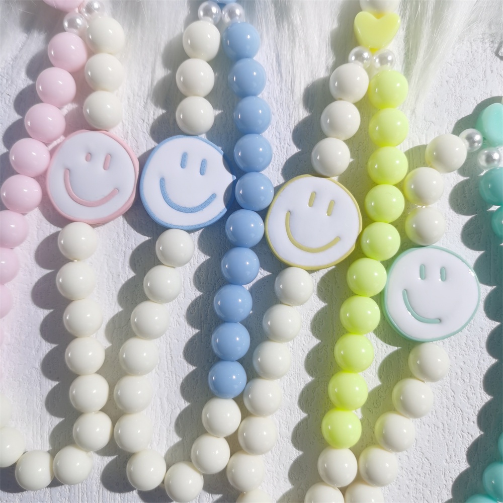 Tali Lanyard Motif Smiley Face Bahan Akrilik Anti Hilang Untuk Handphone