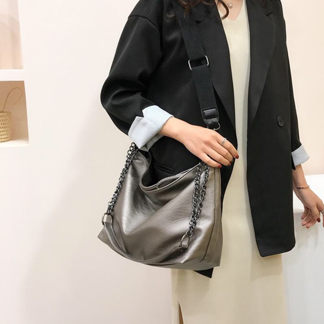 Tas Jinjing Rantai Besi Kapasitas Besar #3662 Tas Import Wanita Fashion