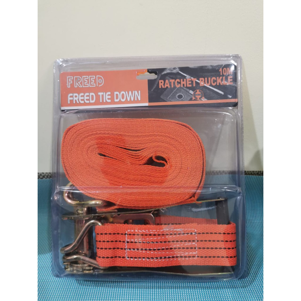 Tali Bagasi 10 m FREED Ratchet Tie Down Buckle Ikat Gesper