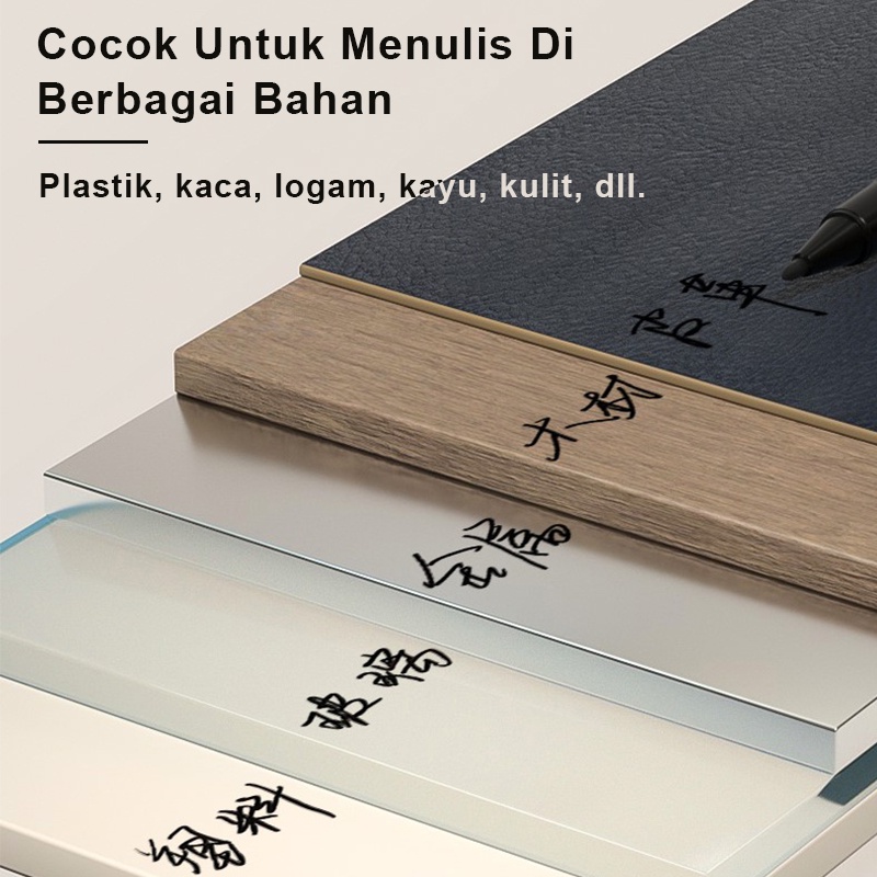 Deli Spidol Permanen Tahan Air Highlighter Pulpen 0.5mm 1.0mm Cepat Kering Hitam 12pcs Spidol Permanent Marker