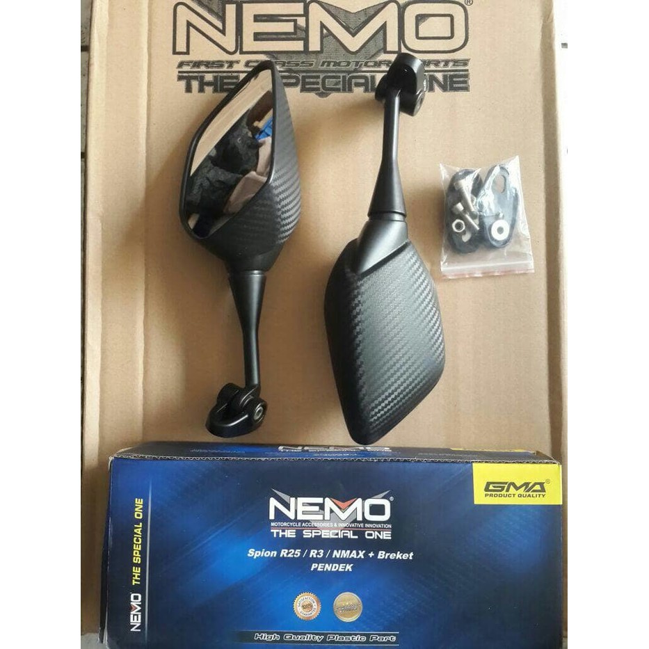 Kaca spion Carbon Nmax R25 R3 Pendek Nemo 1003 by GMA Yamaha Nmax