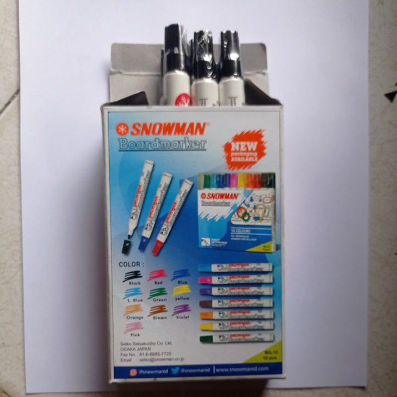 

spidol snowman white board marker 1pack hitam