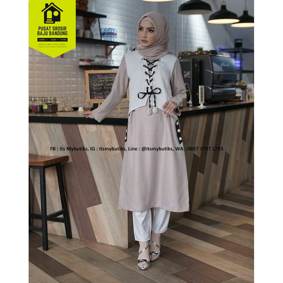 Pgbb Nisa Tunik Pilihan Nissa Sabyan Varian Warna Navy Model