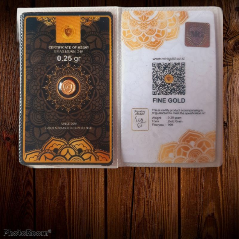 minigold 0,25 gram Logam mulia emas antam