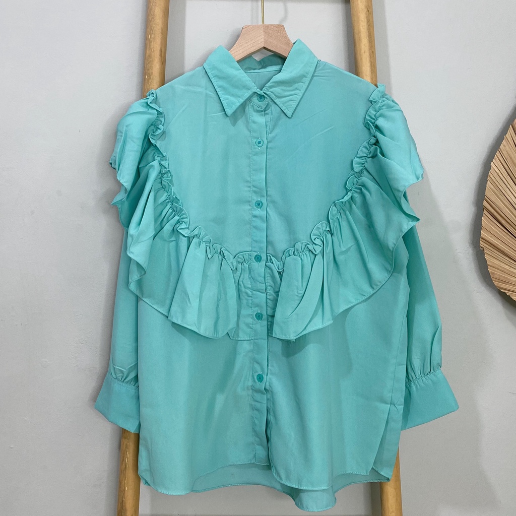 KEMEJA BLOUSE REMPEL BELLE KATUN WOLFIS POLOS PREMIUM SHIRT B556 CO