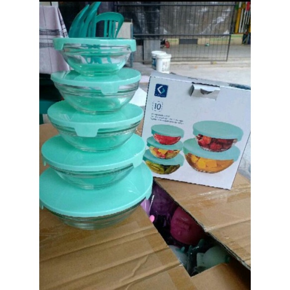 mangkok kaca kimglass tebal 5pcs