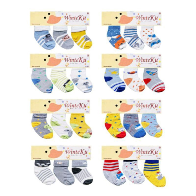 3 Pasang Kaos Kaki Bayi 0-6 Bulan Baby Sock Kaos Kaki Baby Anti Alergi SNI WINTEKU | FLOWERS