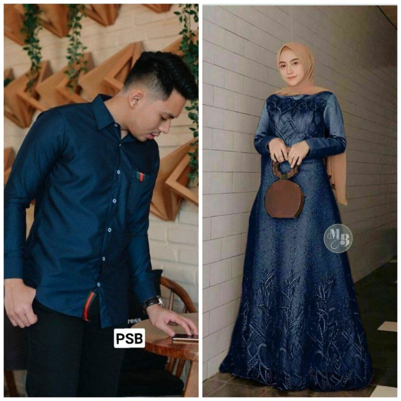 COD Gamis Couple Sarimbit Suami Istri Murah Terbaru Pasangan Muslim Busana Keluarga Kekinian Nbl009