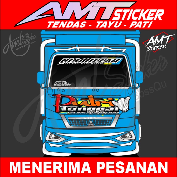 [NEW] STICKER KABIN DEPAN TRUK CANTER PUTRI TUNGGAL,, STICKER KACA DEPAN BISMILAH
