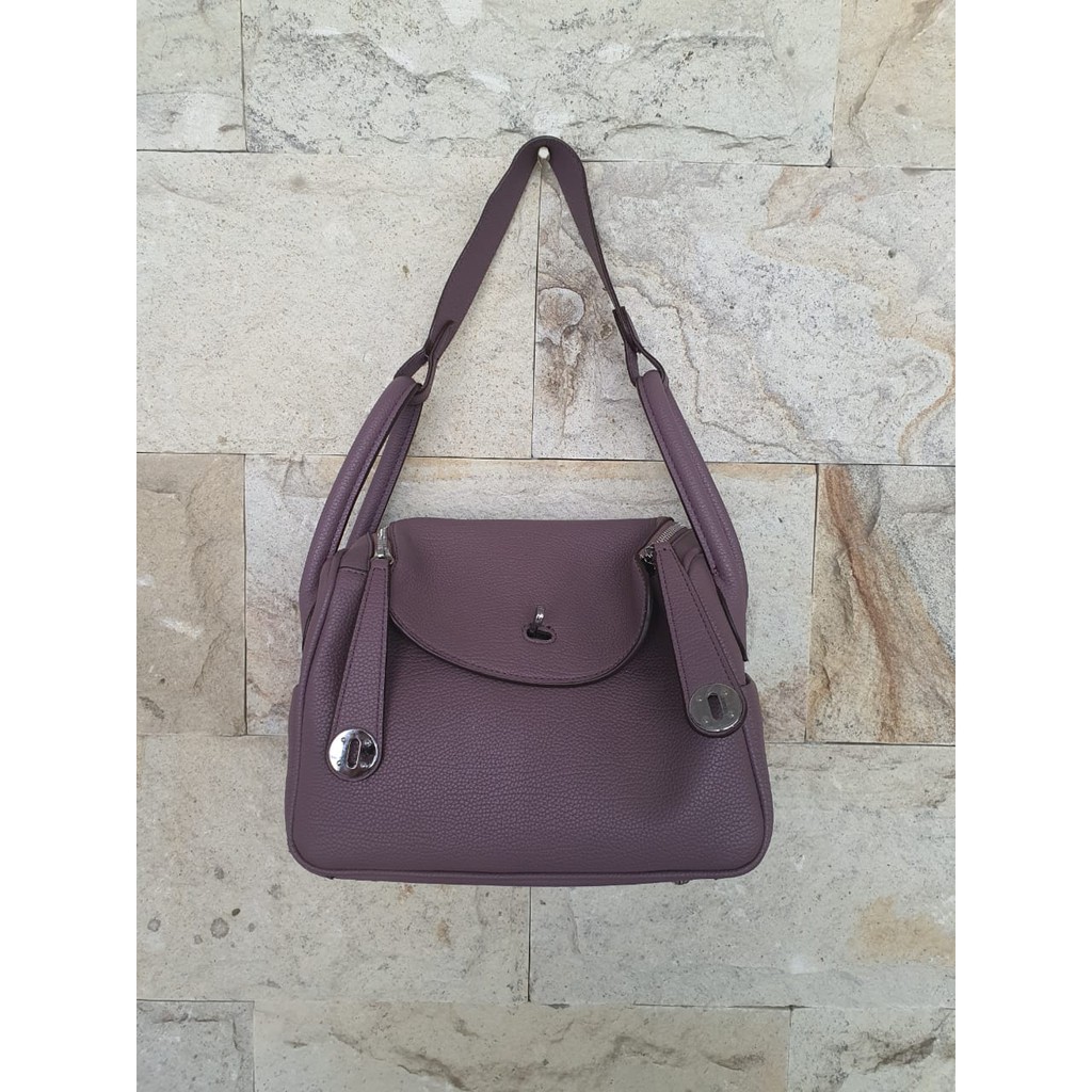 TAS SHOULDER ALA H E R M E S LILAC/TAS CANGKLONG WANITA/TAS WARNA LILAC SECOND IMPORT/TAS KULIT JERU