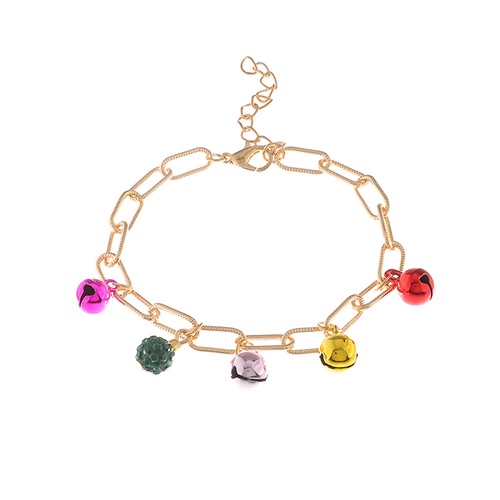 LRC Gelang Fashion Bells Christmas Bell Chain Bracelet Q49488