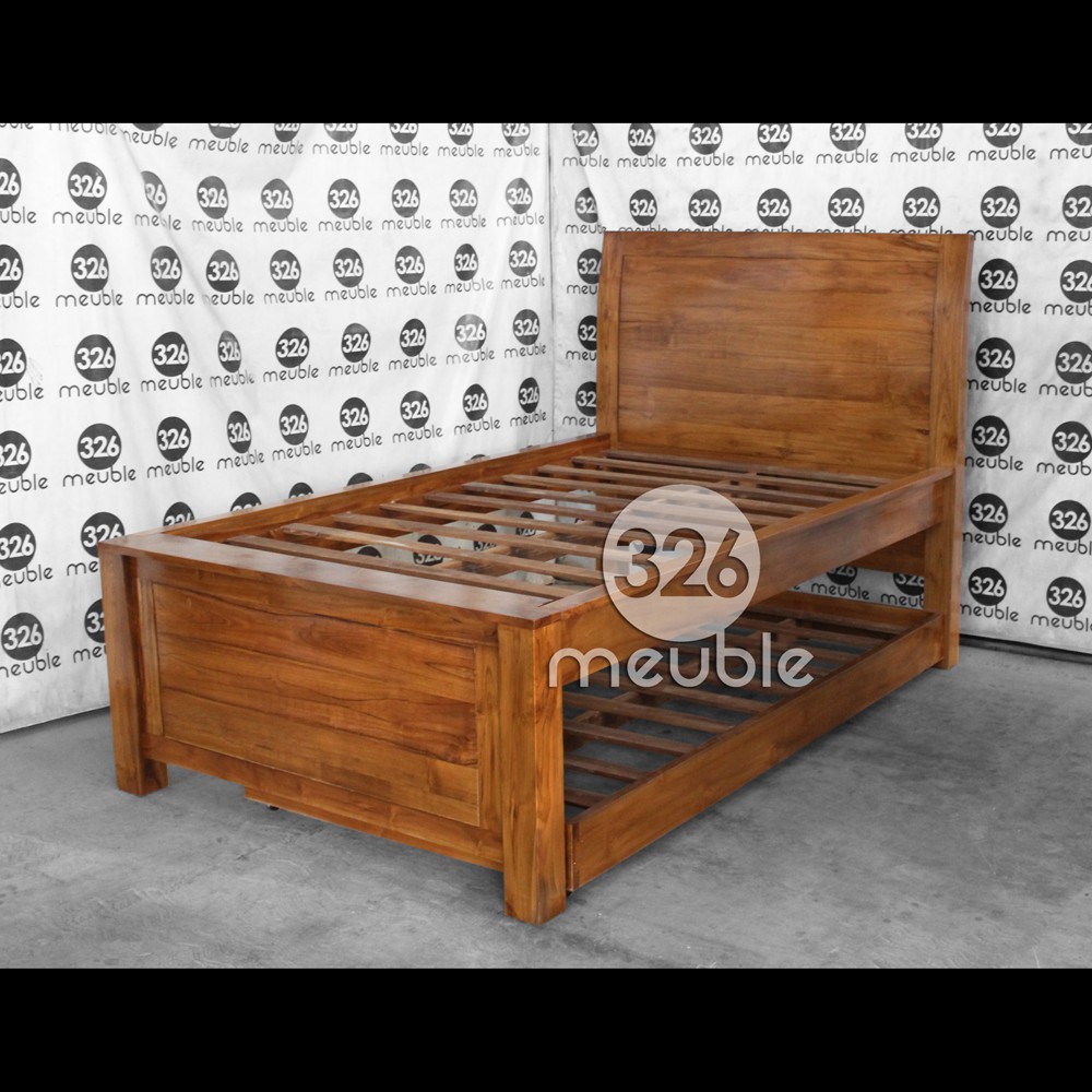 Tempat Tidur Lengkung Minimalis Double Dipan Jati Double
