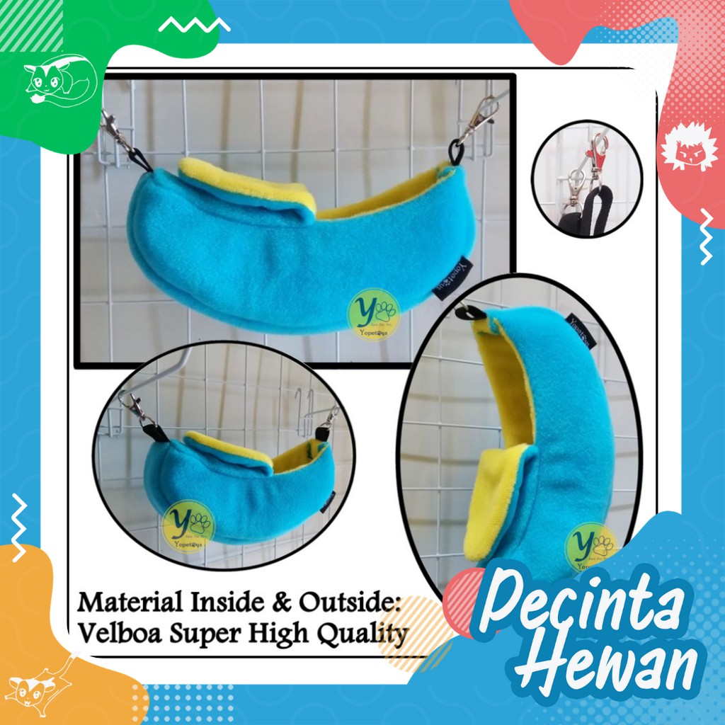 Banana Pouch Aksesoris Sugar Glider Bed Cage Pouch Sugar Glider Sleeping Pouch Sugar Glider C