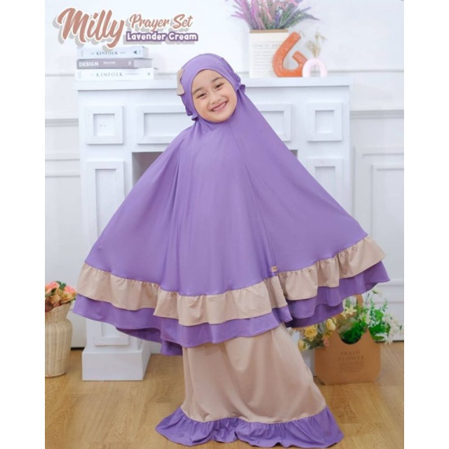 MUKENA ANAK KATUN RAYON TERLARIS/MUKENA ANAK 9-12 TAHUN/MUKENA SHAFA KIDS/MUKENAH ANAK TERBARU/MILLY PRAYER SET/FARMOSLEMSTORE