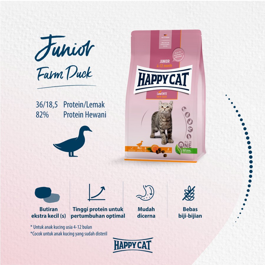 Happy Cat Young Junior Farm Duck 85 gr Makanan Kucing Wet Food 85gr