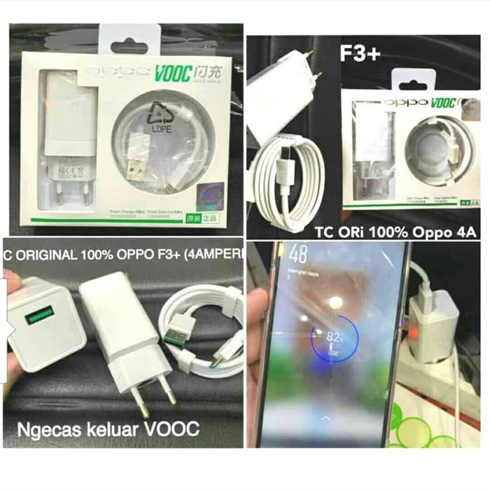 Charger ORIGINAL OPPO VOOC 4A Fast Charging AK779 F3 F5 F7 F9 FIND 7