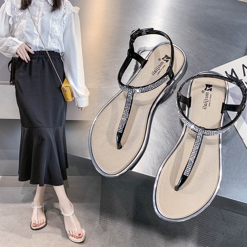 Sendal Tali Wanita Import Fashion Sandal Slop Cewek Murah Sendal Jepit Santai Terkini SD-070