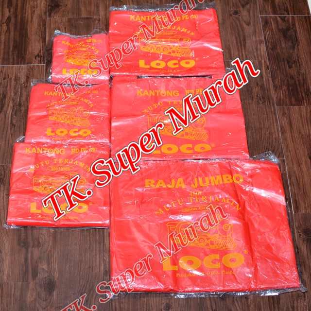 Kantong plastik  kresek 17 24 28 35 40 merah  tebal merk 