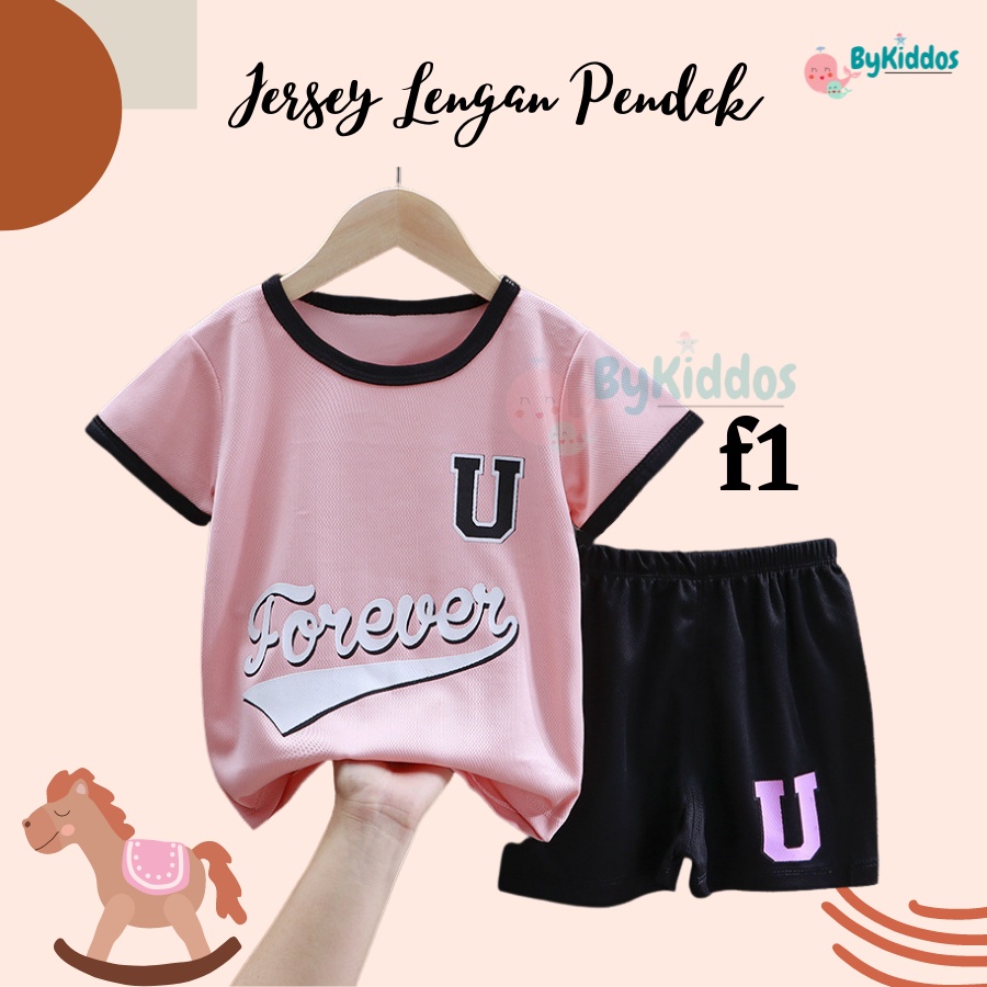 ByKiddos - Jersey Premiun Anak Lengan pendek / Baju Basket Anak / Baju Olahraga Anak / Setelan Olahraga Anak Part 1