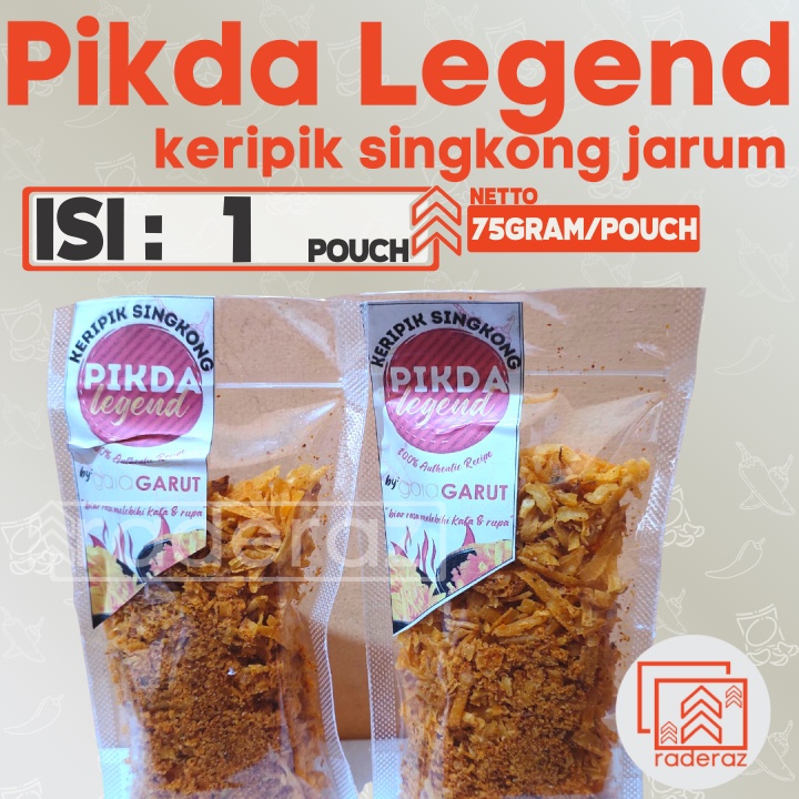 

PIKDA LEGEND keripik singkong pedas jadul kemasan pouch isi 75gr by GAIA (bisa GROSIR bisa COD bisa KARGO)