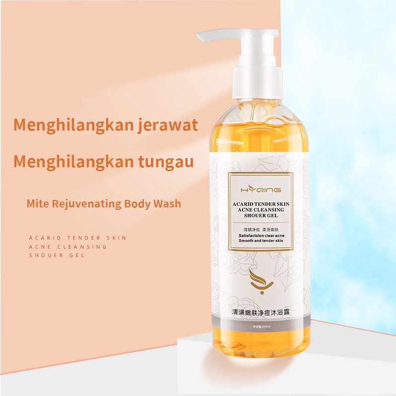 Sabun mandi penghilang tungau Membunuh bakteri Menghilangkan jerawat dan mengatasi gatal Kontrol minyak Wangi tahan lama Melembabkan Menghidrasi menghilangkan keratosis pilaris Body Wash Eksim Sabun Mandi Cair Mengatasi Jerawat/ Eksim