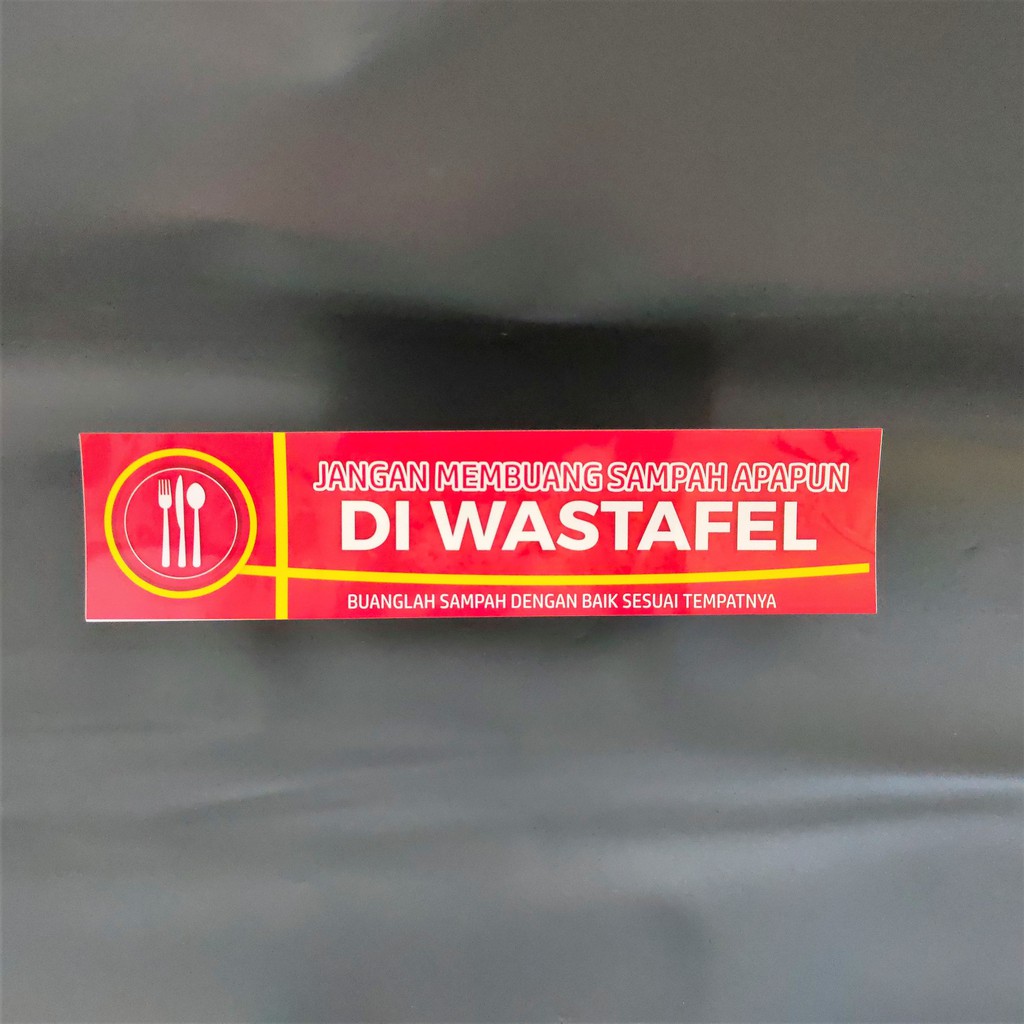 Stiker Larangan Buang Sampah di Wastafel – Stiker Larangan Vinyl Waterproof