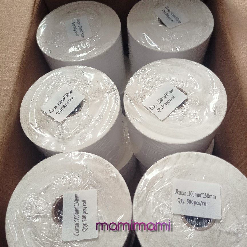

RK Sticker Label Barcode 100 x 150 Isi 500 / 300/ 250 Kertas Stiker Thermal 150x100 A6 Termal