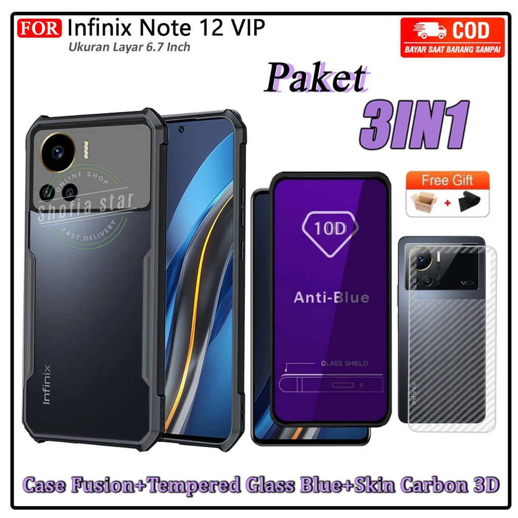 3IN1 Case Infinix Note 12 VIP Softcase Shockproof Transparan Casing