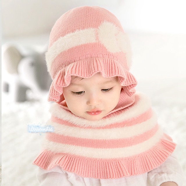 READY INDONESIA Topi musim dingin bayi anak perempuan laki winter scarf syal kids baby