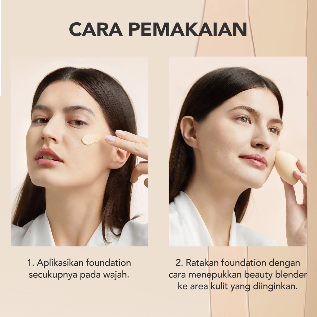 YOU 24H NoutriWear+ Velvet Liquid Foundation [SPF 25&amp; PA+++] - Nourishing Tahan Lama 24 Jam Full Coverage