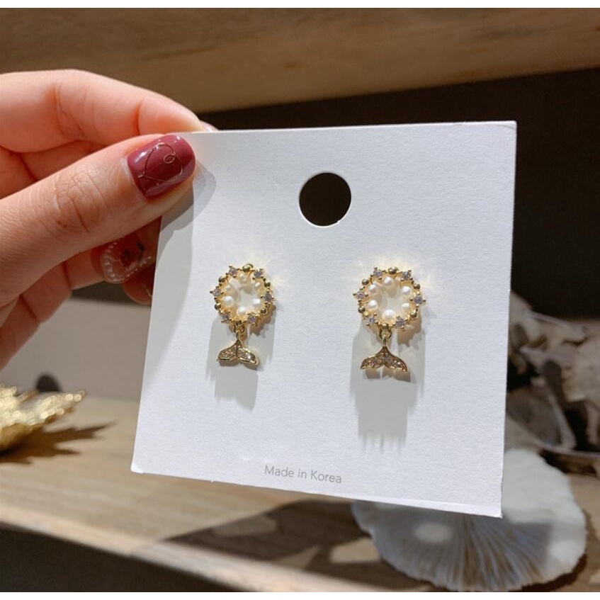 925 jarum perak Korea Dongdaemun SHANZUAN lingkaran fishtail anting-anting fashion anting-anting luc