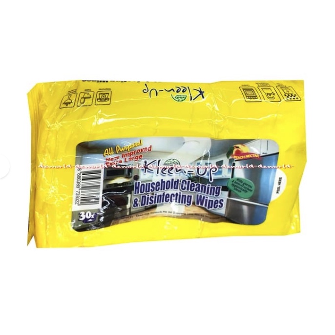 Kleen Up Household Cleaning &amp; Disinfecting Wipes 30pcs Tissue Basah Kuning Tisu Pembersih Serba Guna Kleen-up Kleenup House Hold Wet Tissu