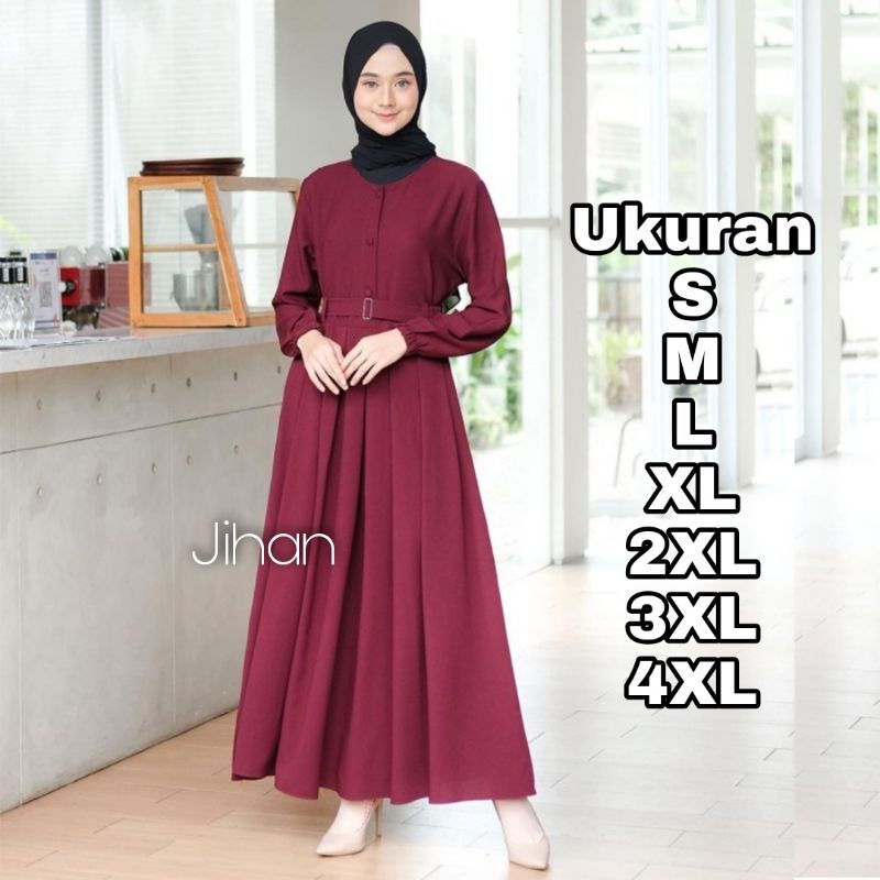 Jihan Dress Big Size Ukuran Size S M L XL 2XL 3XL 4XL XXL XXXL  XXXXL 2L 3L 4L 5L  Dress Wanita Jumbo Gamis Big Size Baju Korea Over Size