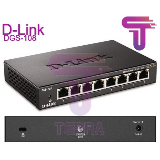 D-LINK DGS-108 8-Port Gigabit Desktop Switch Metal Casing