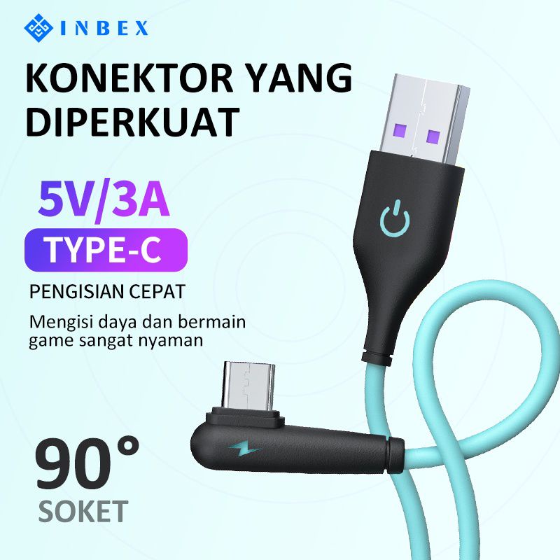 INBEX Kabel Charger Gaming 90° Type-C 3A