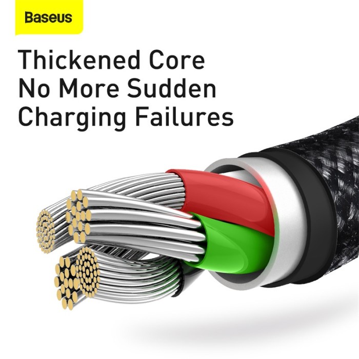 BASEUS Kabel 3in1 Tungsten Gold 1for3 FastCharge USB to M L C 3.5A 1.5m - CAMLTWJ