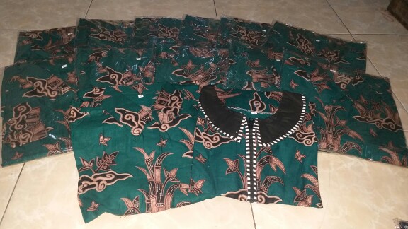 Set Batik Tradisional Couple • Blouse Bolero Hem Batik Pria • Atasan Batik • Motif Bambu