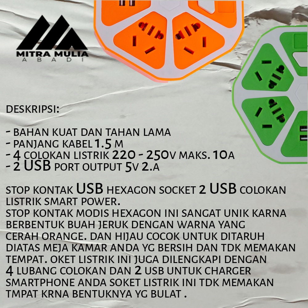 Stop Kontak USB Hexagonal I Stop Kontak Segienam USB Socket StopKontak