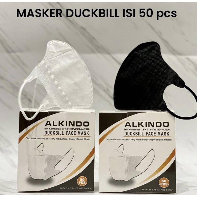 Masker Dewasa Alkindo Duckbill 3 Ply 1 Box isi 50 pcs ORIGINAL ALKINDO FACEMASK DUCKBILL best seller