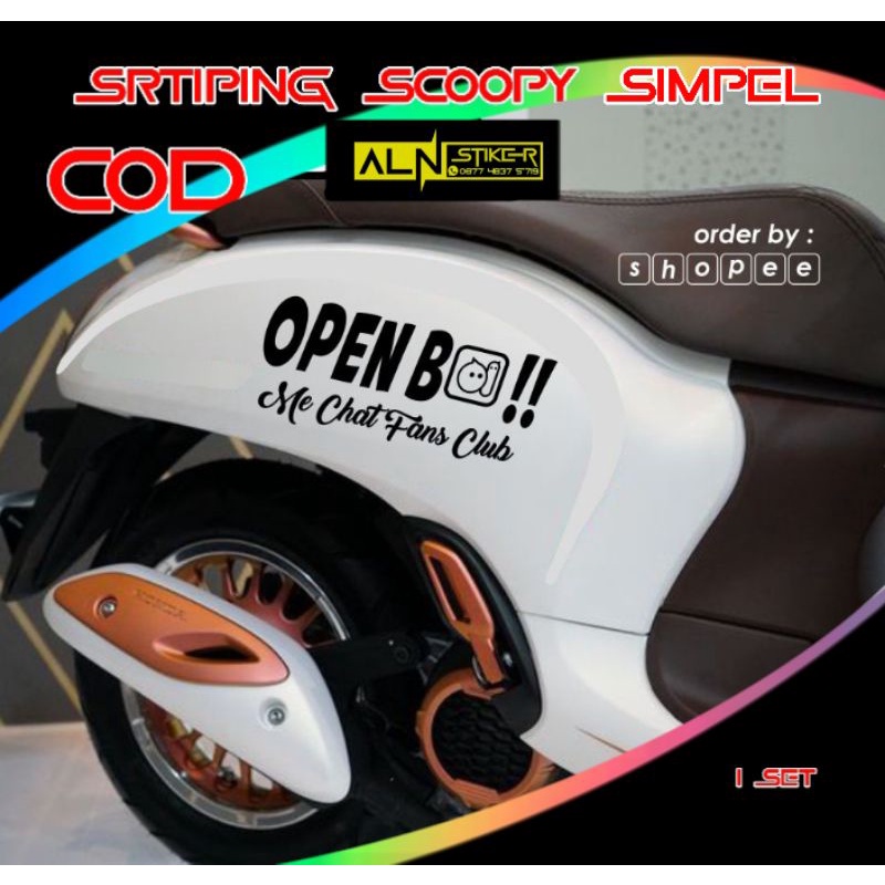 Stiker Scoopy OPEN BO // Cutting Stiker OPEN BO