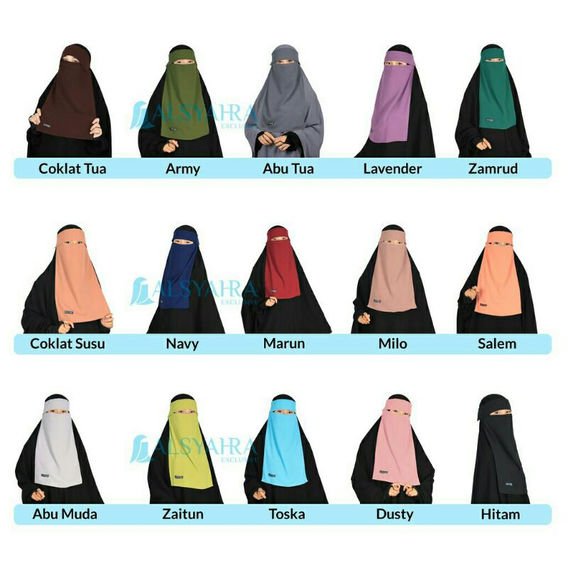 Alsyahra Exclusive Niqab Poni Pulldown Sifon Premium