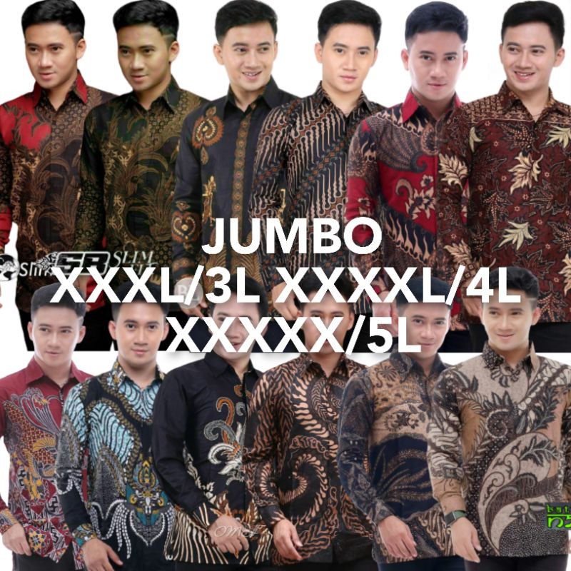 kemeja JUMBO XXXL/3L XXXXL/4L XXXXXL/5L Batik Lengan Panjang