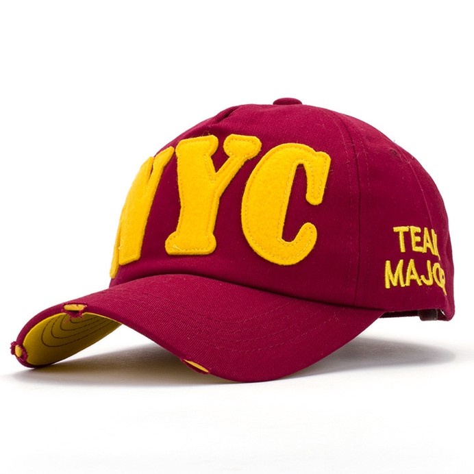 Topi Baseball Adjustable Motif Bordir Tulisan Nyc Gaya Kasual Untuk Pria Dan Wanita