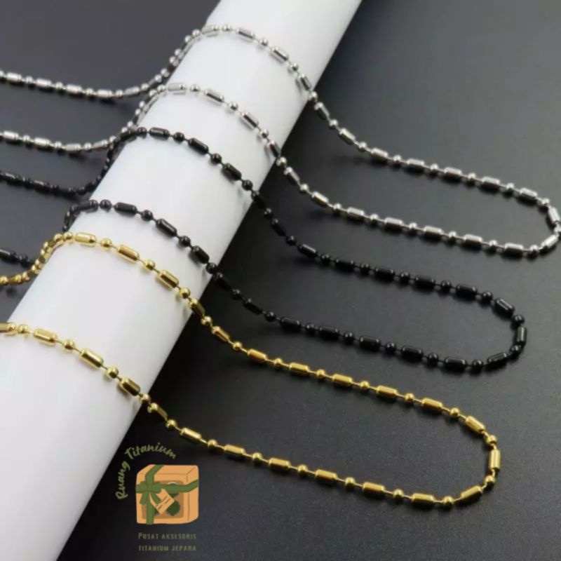 Kalung Rantai MCI titanium pria wanita anti karat, Fashion Cowok Choker Cewek Choker keren