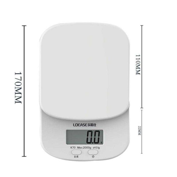 Taffware Digipounds Timbangan Dapur Mini Digital Scale 2000g 0.1g K70a