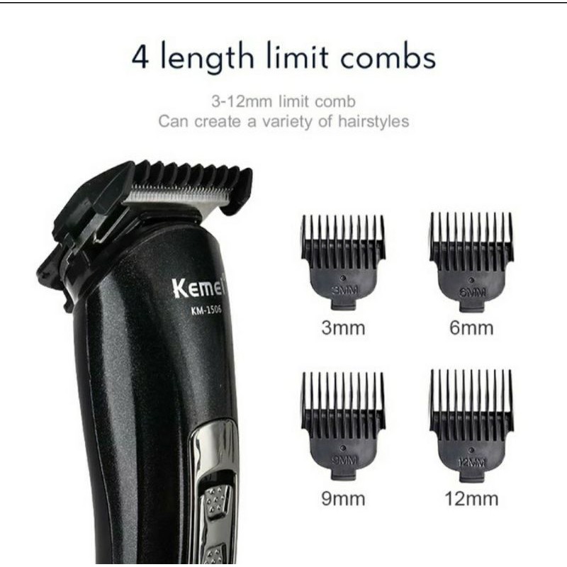 Hair Clipper Kemei KM - 1506 / Alat Cukur Rambut Kemei KM - 1506 3 in 1 / Mesin Cukur Kemei