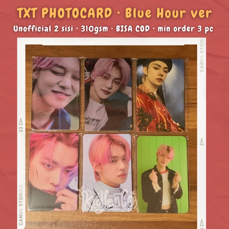 [MIN 3] BLUE HOUR ♡ txt unofficial premium photocard 310 gsm 2 sisi ♡ r vr ar broadcast pineapple selca ♡ Yeonjun Soobin Beomgyu Taehyun Hueningkai