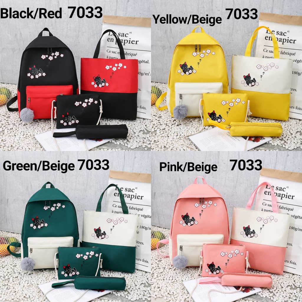 TAS RANSEL 1SET MIX BAG 4IN1 ~ 7033 ~