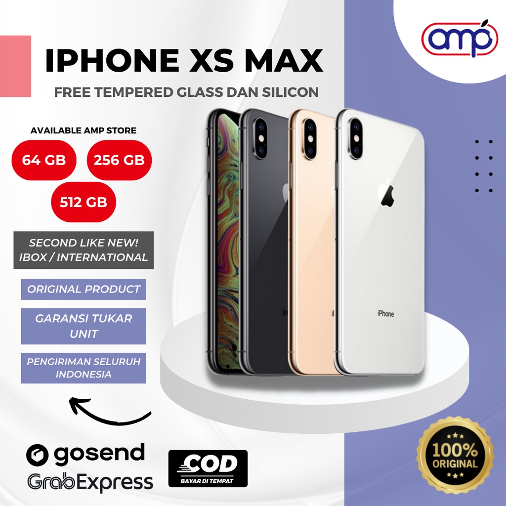 IPHONE XS MAX 64GB 256GB 512GB IBOX INTER SECOND GOOD CONDITION LIKE NEW BERGARANSI RESMI